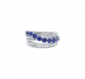 海瑞温斯顿NEW YORK珠宝系列RIVER系列River系列钻石及蓝宝石戒指