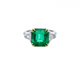海瑞温斯顿CLASSIC WINSTON系列Classic Winston系列祖母绿型切工祖母绿宝石戒指戒指