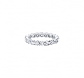 海瑞温斯顿爪镶式镶嵌圆形明亮式切工钻石戒环（20颗钻）戒指