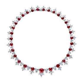 海瑞温斯顿INCREDIBLES高级珠宝系列Cluster红宝石钻石项链