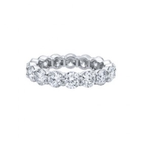 海瑞温斯顿柱镶式镶嵌圆形明亮式切工钻石戒环（宝石总重3.36克拉）