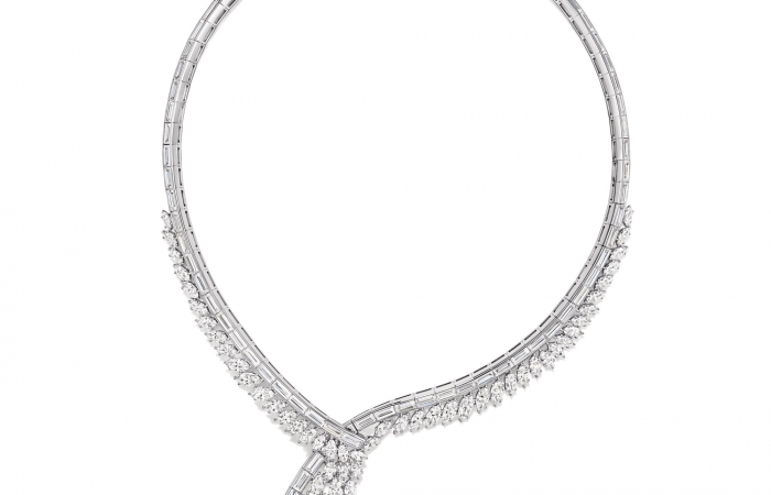 海瑞溫斯頓WINSTON CLUSTER珠寶系列長形與花式切工Cluster錦簇鑲嵌鉆石項鏈