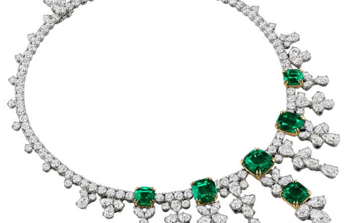 海瑞温斯顿INCREDIBLES高级珠宝系列祖母绿宝石钻滴项链
