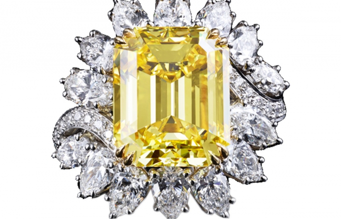 海瑞温斯顿INCREDIBLES高级珠宝系列锦簇镶嵌黄钻戒指