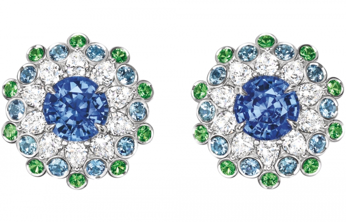 海瑞温斯顿Winston Candy高级珠宝系列蓝宝石钻石耳环
