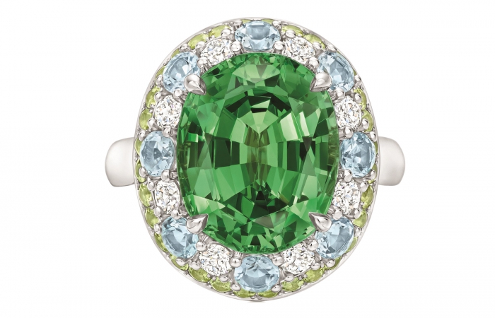 海瑞温斯顿Winston Candy高级珠宝系列沙弗莱石钻石戒指