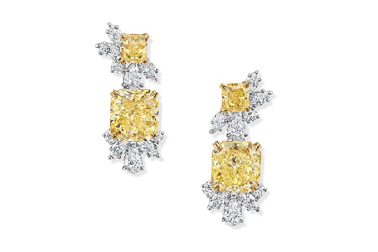 海瑞温斯顿INCREDIBLES高级珠宝系列黄钻耳环