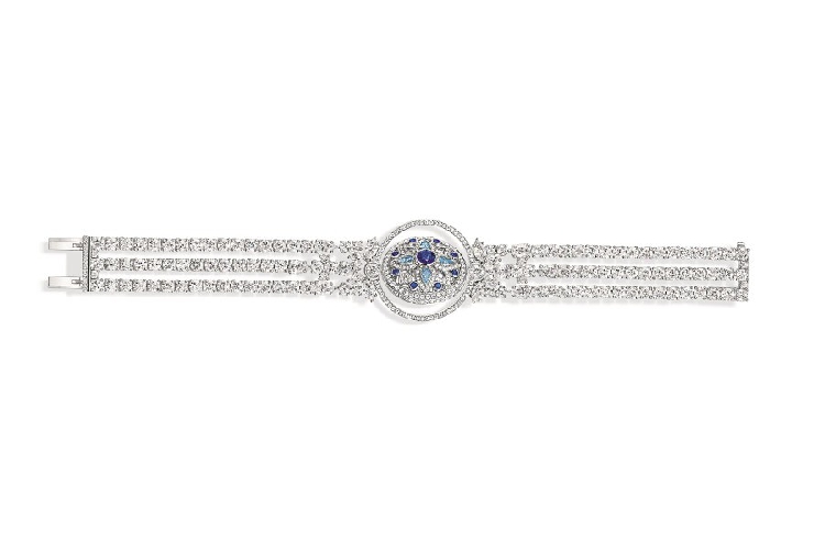 海瑞温斯顿SECRETS高级珠宝系列蓝宝石，海蓝宝钻石手链