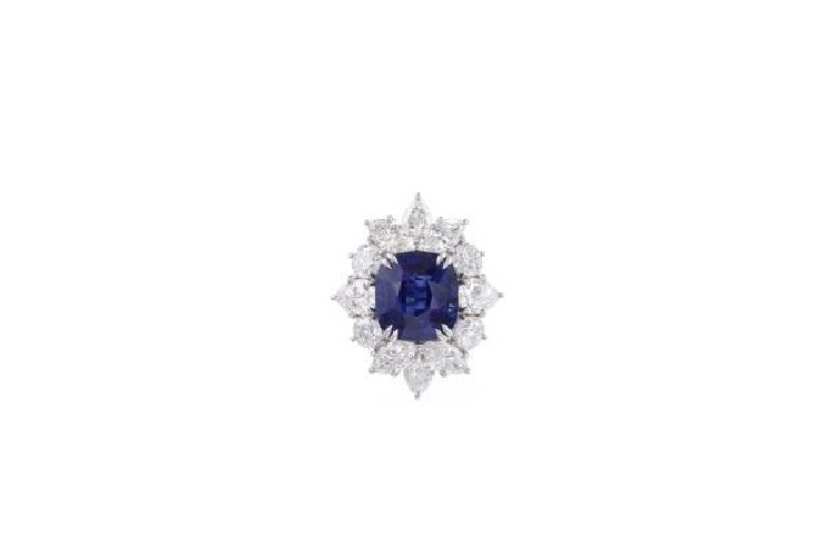海瑞温斯顿INCREDIBLES高级珠宝系列蓝宝石钻石戒指