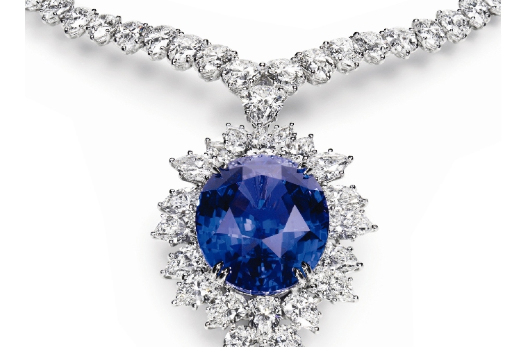海瑞温斯顿蓝宝石与 钻石项链