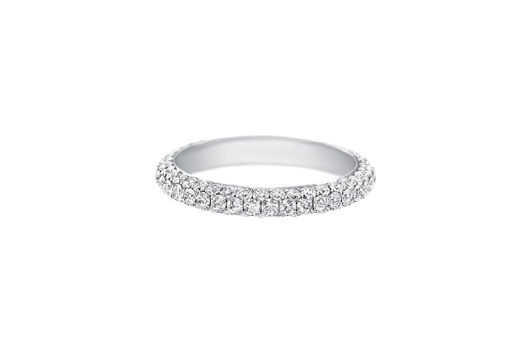 海瑞温斯顿极细微密钉镶嵌穹型钻石戒环