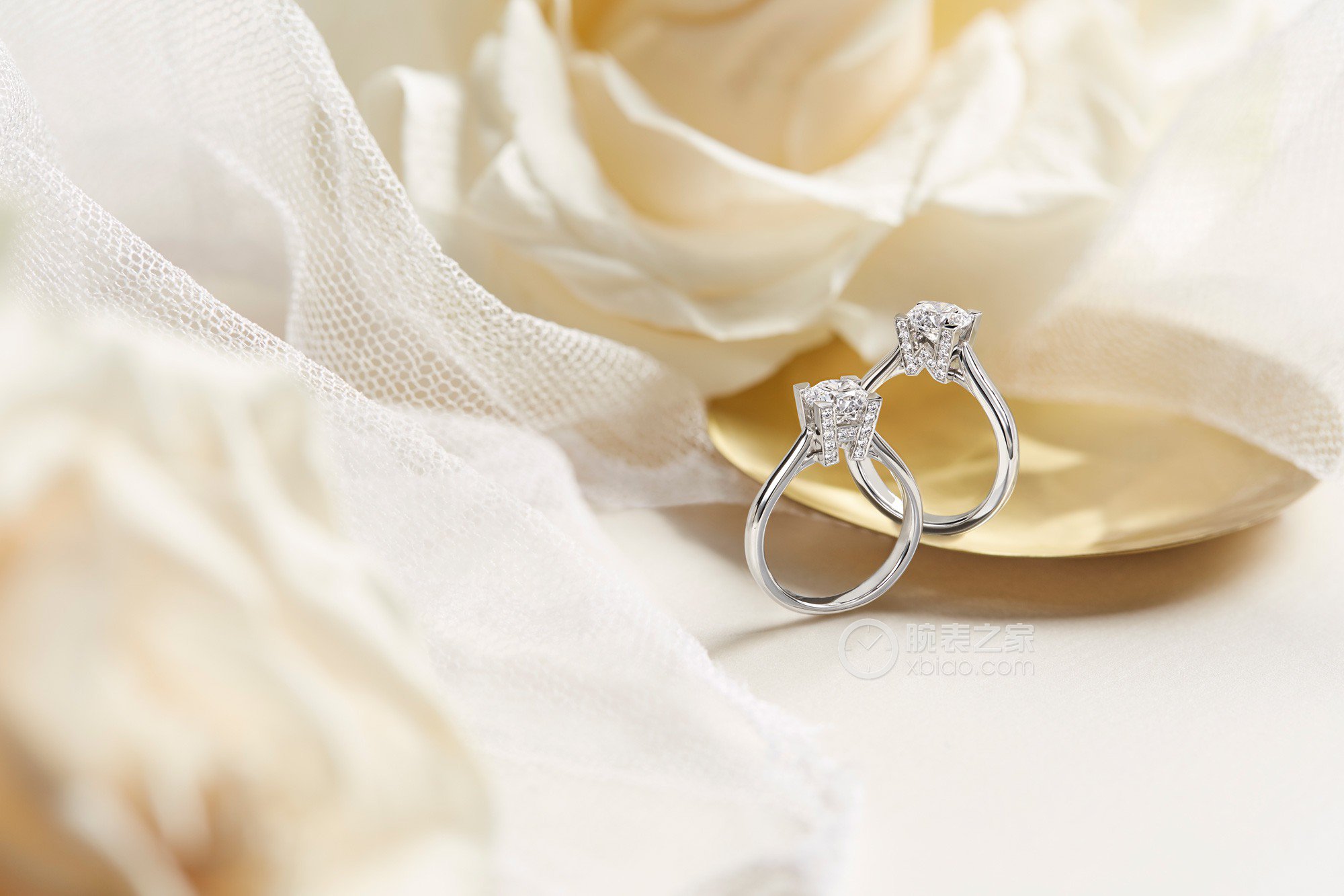 海瑞温斯顿HW Logo珠宝系列极细微密钉镶嵌订婚钻戒戒指