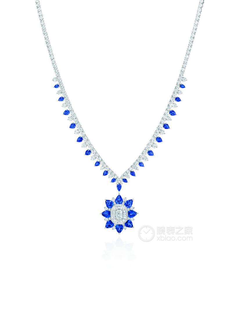 海瑞温斯顿THE NEW YORK COLLECTION 系列718 MARBLE MARQUETRY蓝宝石配钻石项链（中号）项链