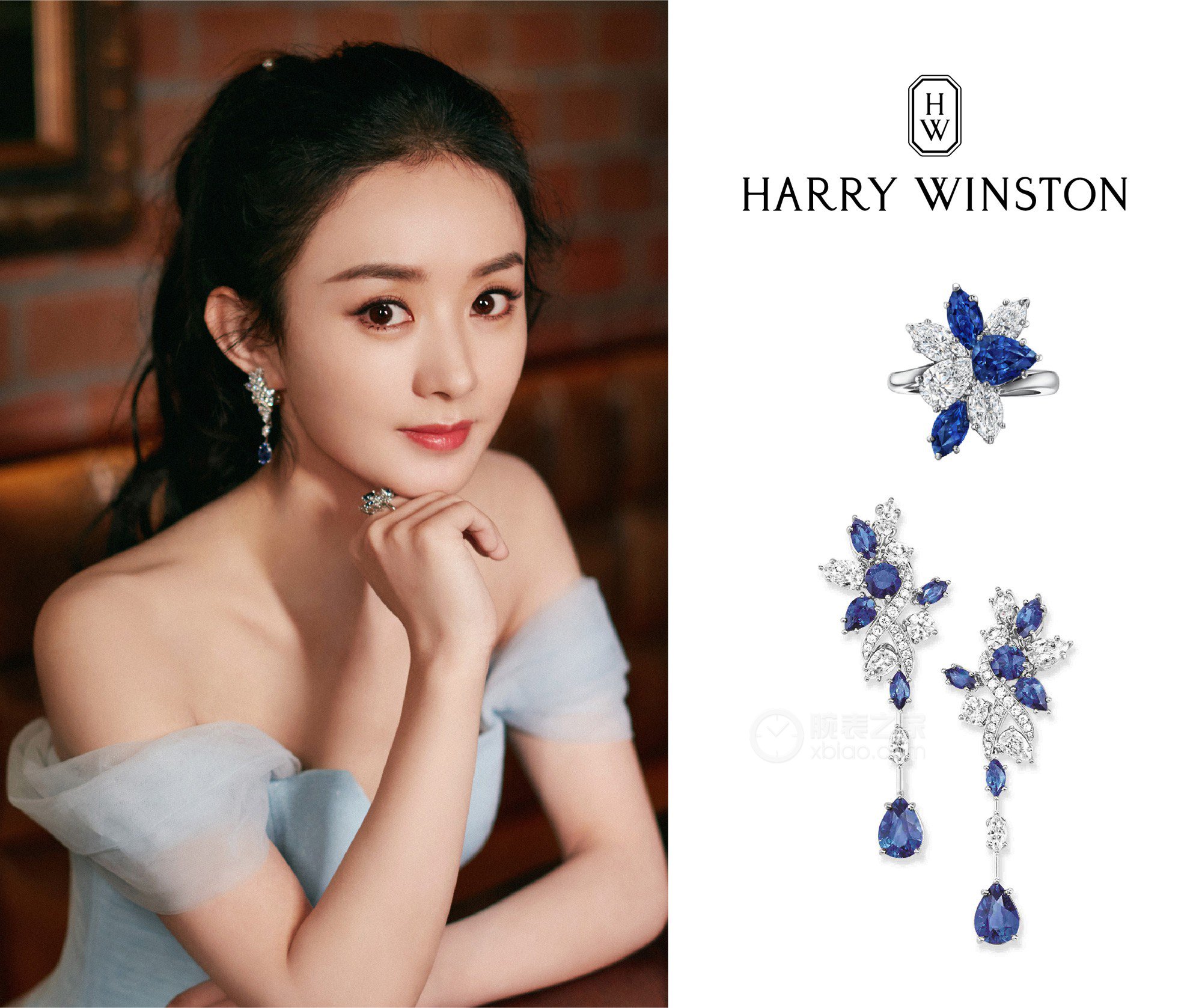 海瑞温斯顿SECRETS高级珠宝系列 蓝宝石与钻石耳环耳饰