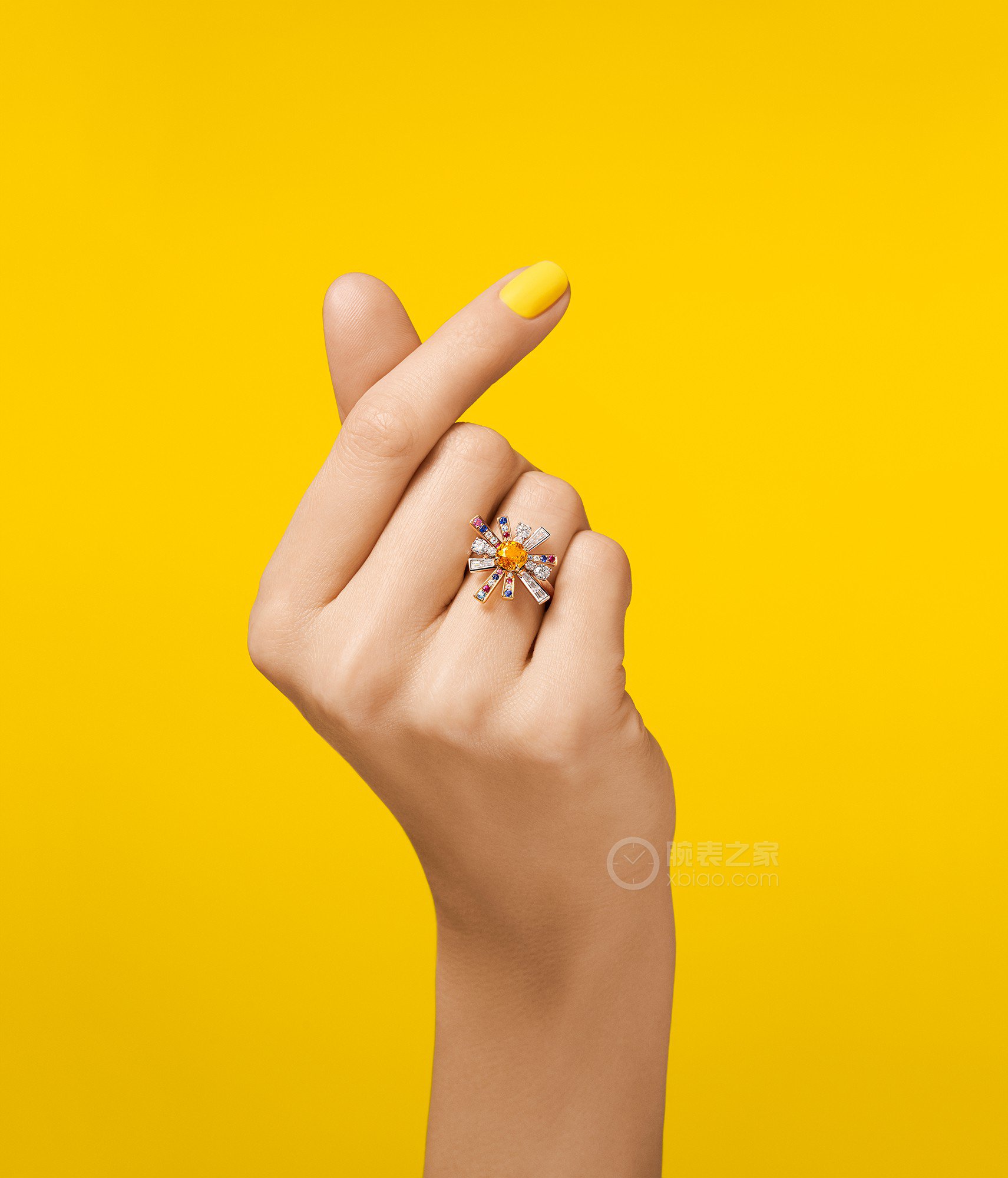 海瑞温斯顿Winston with Love 高级珠宝Sparks系列橙色锰铝榴石戒指戒指
