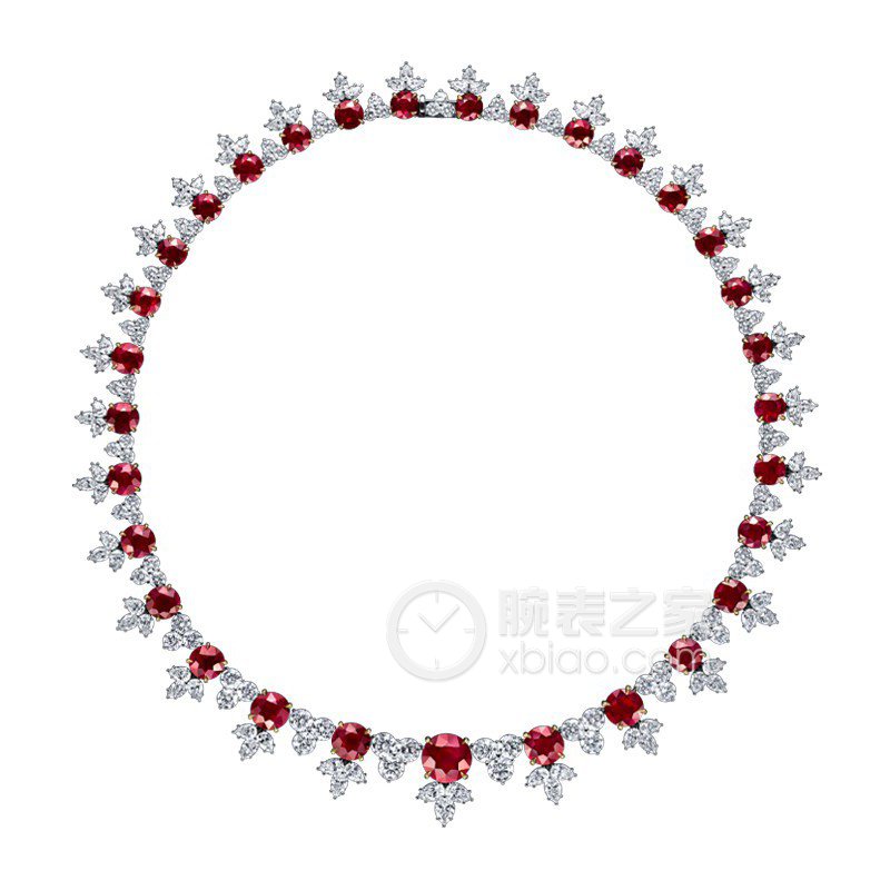 海瑞温斯顿INCREDIBLES高级珠宝系列Cluster红宝石钻石项链项链