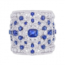 格拉夫蓝宝石和钻石手镯