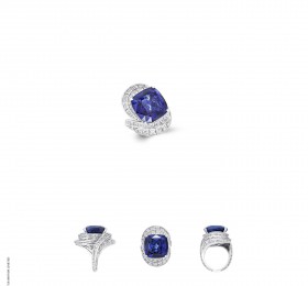 格拉夫蓝宝石和钻石戒指官方图