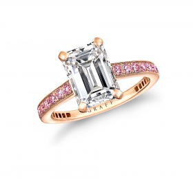 格拉夫 Flame镶嵌设计祖母绿形切割钻石戒指 戒指