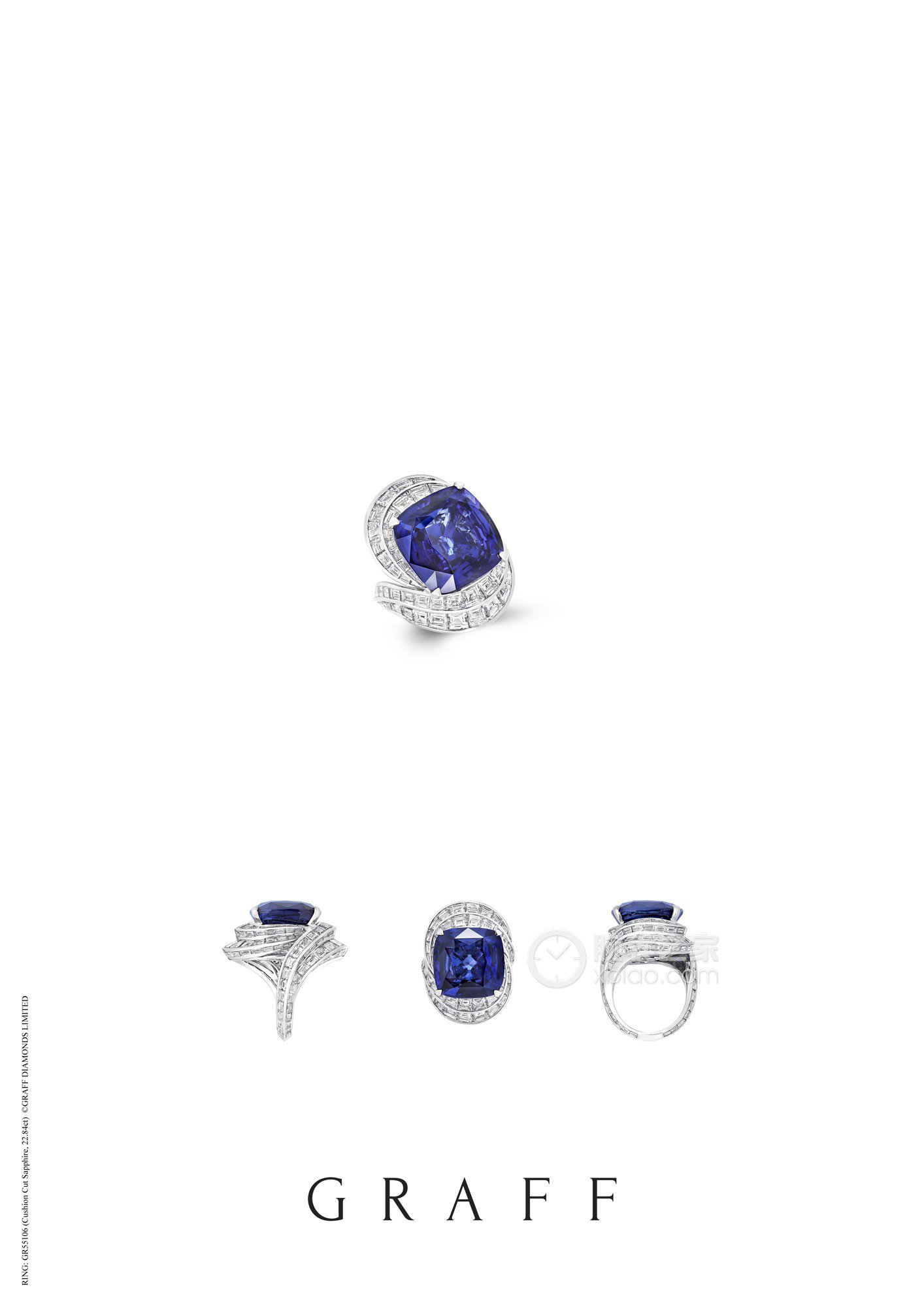 格拉夫蓝宝石和钻石戒指戒指