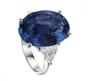 玳美雅CLASSICS白金镶钻及蓝宝石戒指戒指