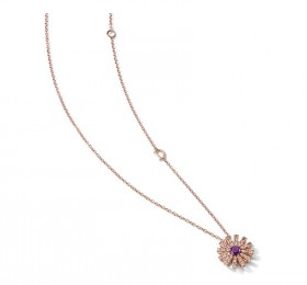 玳美雅 嵌紫晶和棕色钻石玫瑰金项链 项链