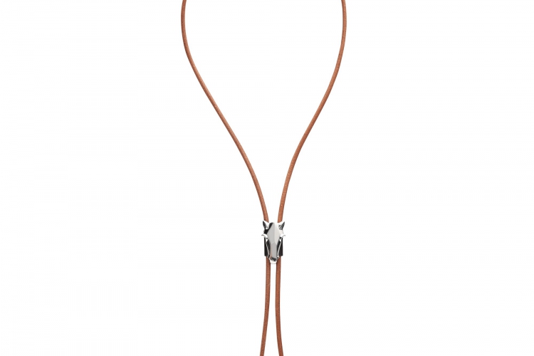爱马仕绳索、牛角和镀钯金属饰件项链