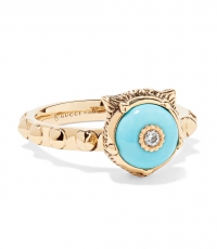 古驰Le Marché des Merveilles 18K 黄金、绿松石、钻石戒指