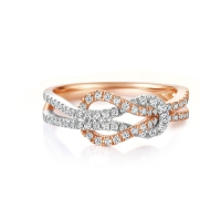 謝瑞麟浪漫契約18K白色黃金、玫瑰金鑲嵌鉆石戒指