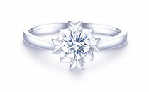 谢瑞麟雪韵晶莹系列18K白色黄金镶嵌钻石戒指(18K白色黄金镶嵌钻石戒指18K白色黄金镶嵌钻石戒指)戒指