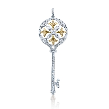 谢瑞麟Key“心之钥匙”系列 18K黄金及白色黄金配镶黄色及白色钻石吊坠（小）
