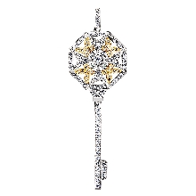 谢瑞麟Key“心之钥匙”系列 18K黄金及白色黄金配镶黄色及白色钻石吊坠