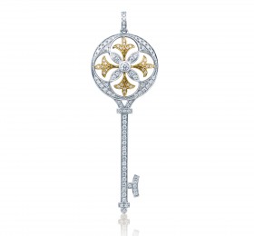 谢瑞麟Key“心之钥匙”系列 18K黄金及白色黄金配镶黄色及白色钻石吊坠（小）吊坠