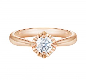 谢瑞麟 18K玫瑰金镶嵌钻石戒指 戒指