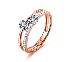 谢瑞麟18K玫瑰金镶嵌钻石系列戒指 戒指