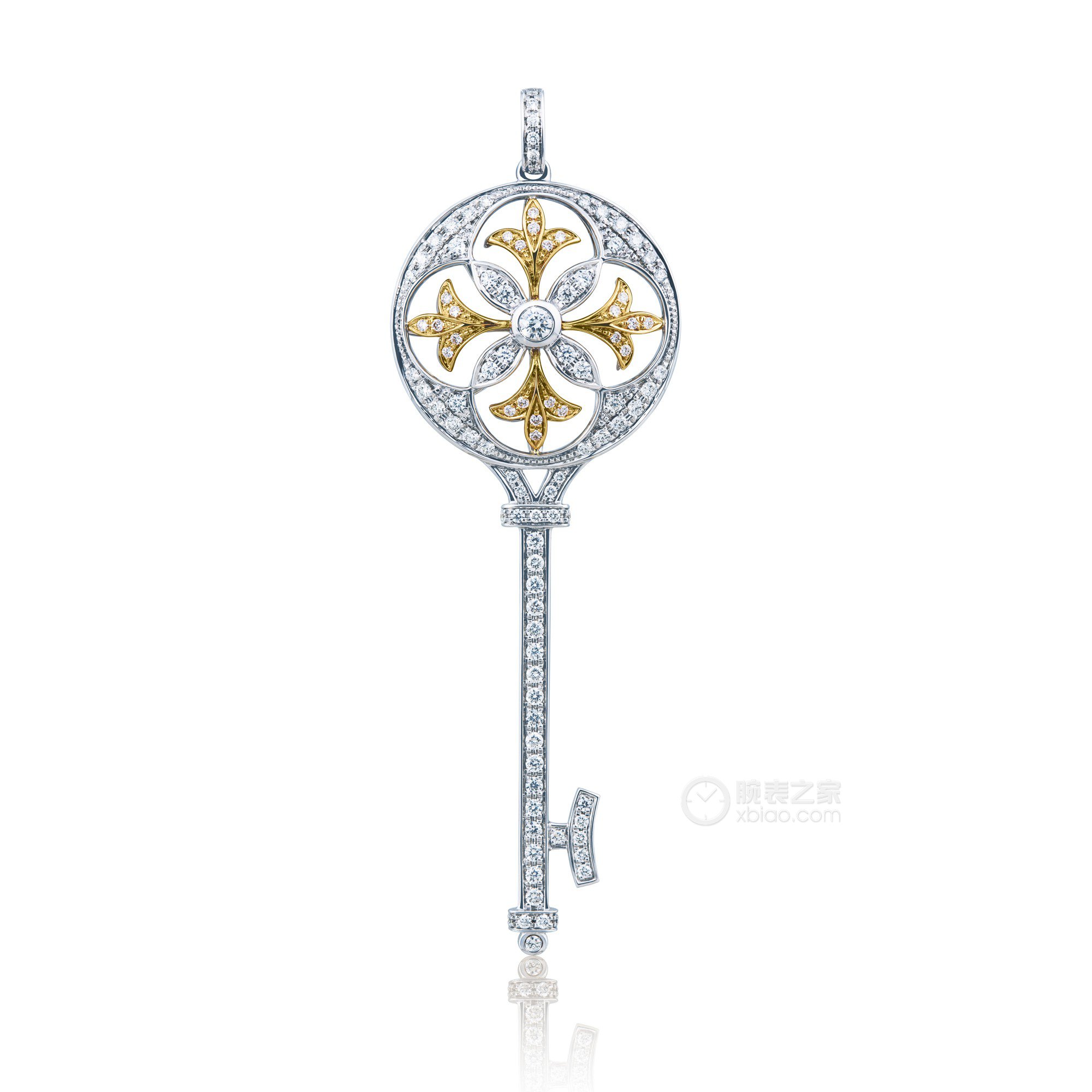 谢瑞麟Key“心之钥匙”系列 18K黄金及白色黄金配镶黄色及白色钻石吊坠（小） 吊坠