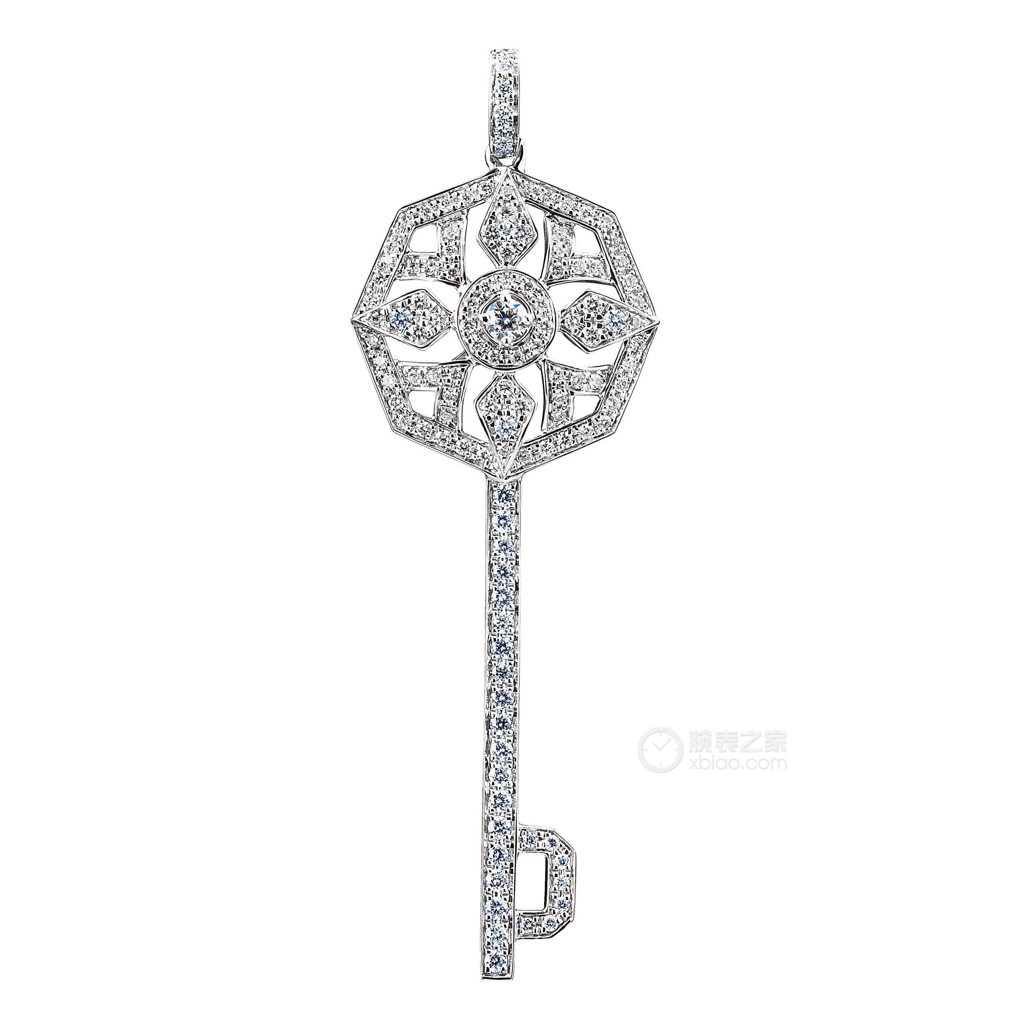 谢瑞麟Key“心之钥匙”系列 18K白色黄金配镶白色钻石吊坠吊坠