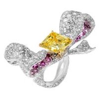 CINDY CHAO緞帶系列黃鉆蝴蝶結戒指
