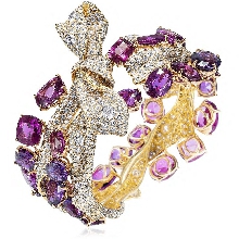 CINDY CHAO緞帶系列紫色藍寶石蝴蝶結手環