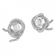 CINDY CHAO緞帶系列白鉆蝴蝶結耳環