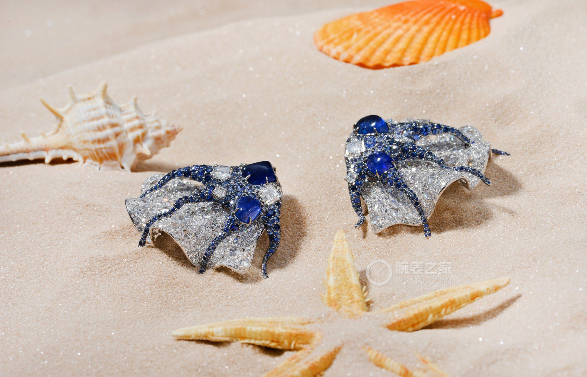 CINDY CHAO 海洋系列蓝宝石贝壳耳环耳饰