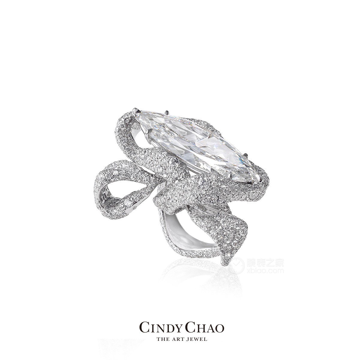 CINDY CHAO 缎带系列全美钻戒指戒指