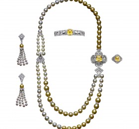 路易威登CONQUÊTES-REGALIA黄色蓝宝石与珍珠套装