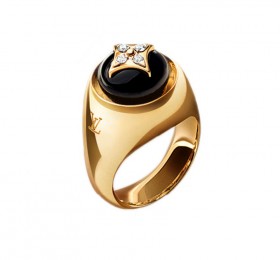 路易威登 黑色宝石镶钻戒指 戒指