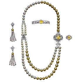 路易威登CONQUÊTES-REGALIA黄色蓝宝石与珍珠套装