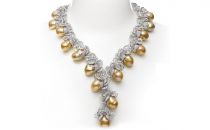 御木本MIKIMOTO 18K金色南洋珍珠项链配钻石(MIKIMOTO18K金色南洋珍珠项链配钻石MIKIMOTO18K金色南洋珍珠项链配钻石)项链