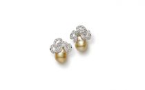 御木本MIKIMOTO 18K金色南洋珍珠耳饰配钻石(MIKIMOTO18K金色南洋珍珠耳饰配钻石MIKIMOTO18K金色南洋珍珠耳饰配钻石)耳饰