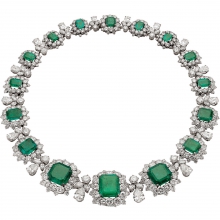 宝格丽古董典藏系列1962年祖母绿和钻石铂金项链
