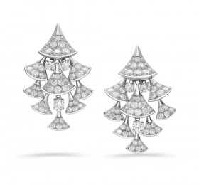 宝格丽DIVAS' DREAM DIVAS’DREAM高级珠宝系列白金镶钻石耳环 耳饰