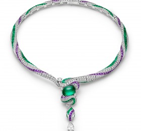 宝格丽 白色18K金Serpenti高级珠宝项链 项链